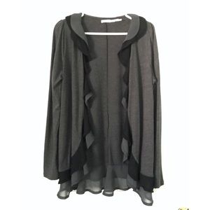 Urban Outfitters Kimchi Blue Ruffle Gray Cardigan